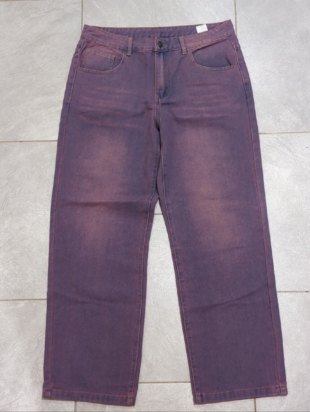 Men's Washed Purple Straight-Leg Jeans